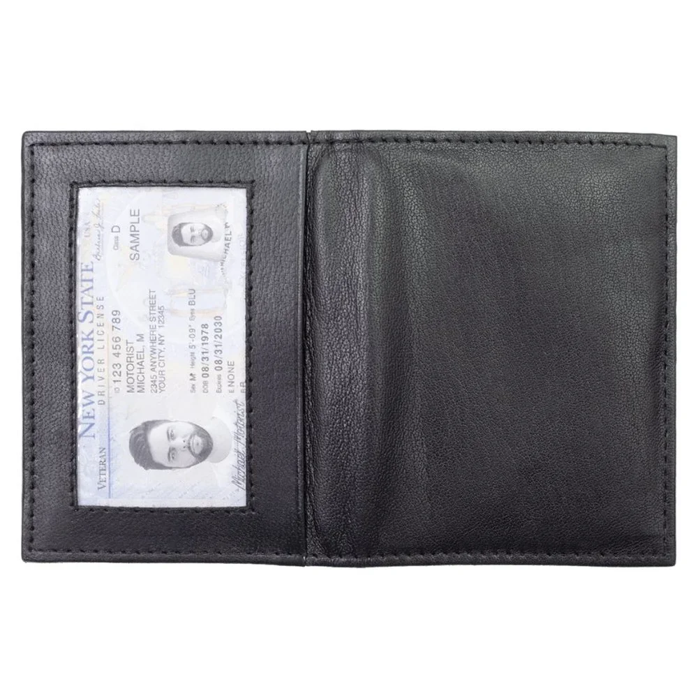 Men Pure Slim Genuine Leather Credit Card Holder, Black
